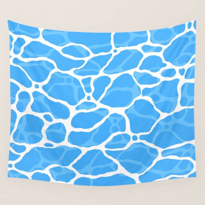 Blue water wave ripple texture pattern Wall Tapestry Gallery Image 4