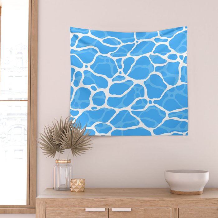 Blue water wave ripple texture pattern Wall Tapestry Gallery Image 2