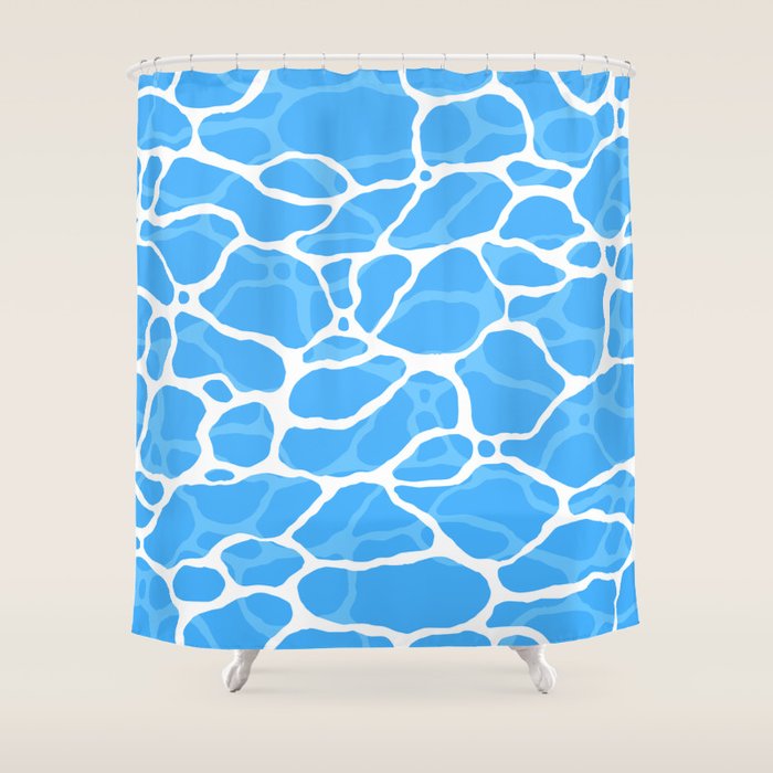 Blue water wave ripple texture pattern Shower Curtain Gallery Image 1