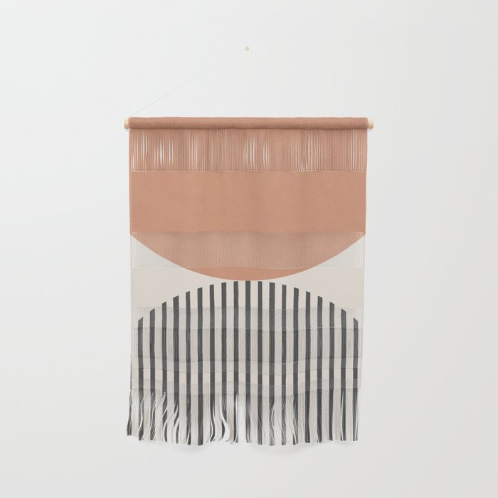 Semicircle Stripes - Terracotta Wall Hanging Gallery Image 1