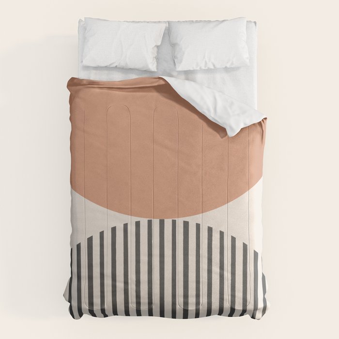 Semicircle Stripes - Terracotta Comforter Gallery Image 1