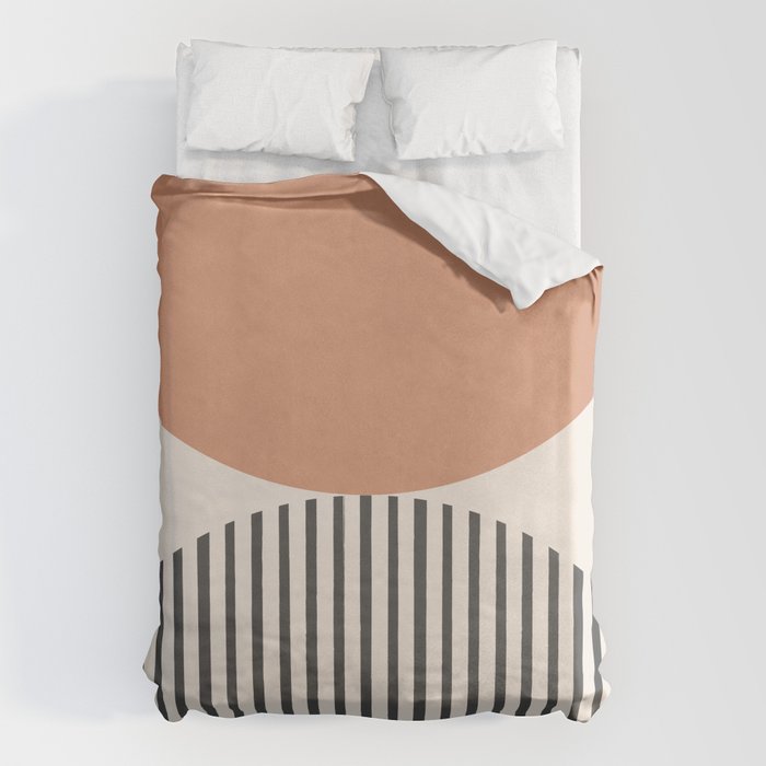 Semicircle Stripes - Terracotta Duvet Cover Gallery Image 6
