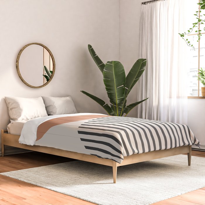 Semicircle Stripes - Terracotta Comforter Gallery Image 2