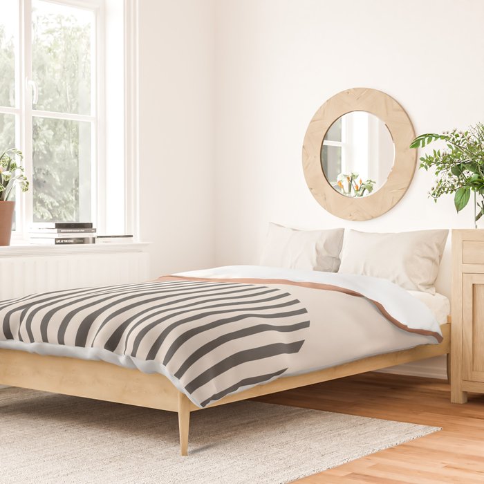 Semicircle Stripes - Terracotta Duvet Cover Gallery Image 2
