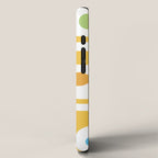 Mid Century Modern Piquet Abstract Pattern Retro Yellow Blue Green White iPhone Case Gallery Image 2
