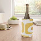 Mid Century Modern Piquet Abstract Pattern Retro Yellow Blue Green White Wine Chiller Gallery Image 4