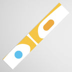 Mid Century Modern Piquet Abstract Pattern Retro Yellow Blue Green White Table Runner Gallery Image 3