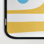 Mid Century Modern Piquet Abstract Pattern Retro Yellow Blue Green White Laptop Sleeve Gallery Image 3