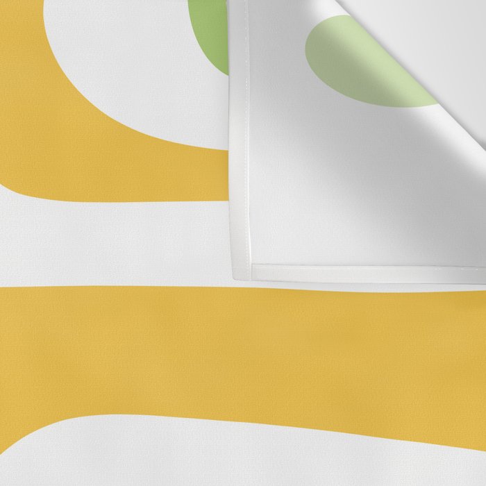 Mid Century Modern Piquet Abstract Pattern Retro Yellow Blue Green White Wall Tapestry Gallery Image 3