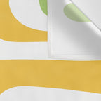 Mid Century Modern Piquet Abstract Pattern Retro Yellow Blue Green White Wall Tapestry Gallery Image 3
