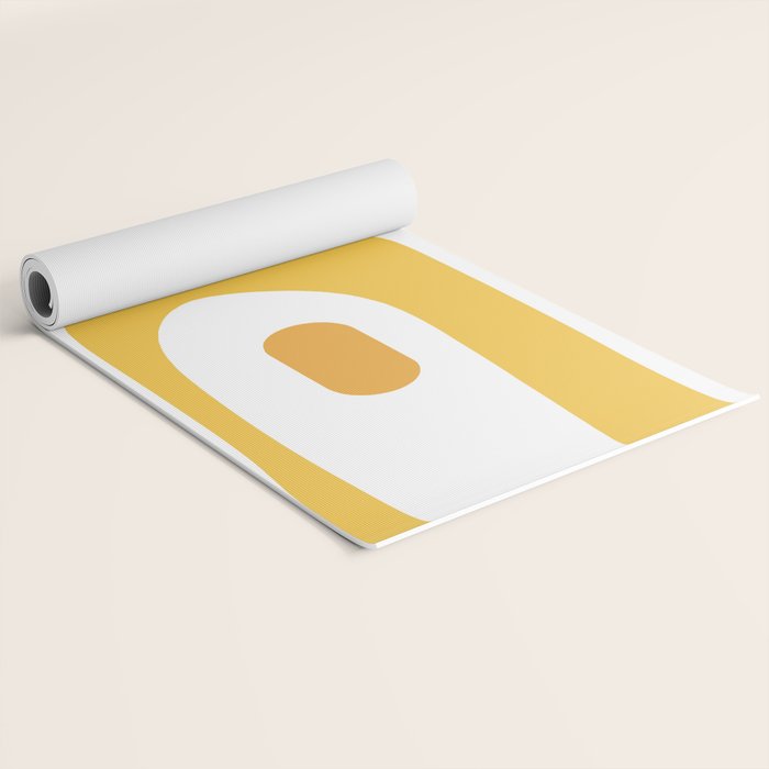 Mid Century Modern Piquet Abstract Pattern Retro Yellow Blue Green White Yoga Mat Gallery Image 2