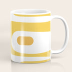 Mid Century Modern Piquet Abstract Pattern Retro Yellow Blue Green White Coffee Mug Gallery Image 1