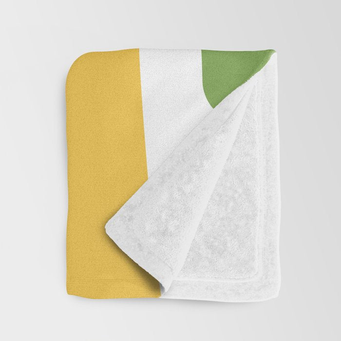 Mid Century Modern Piquet Abstract Pattern Retro Yellow Blue Green White Throw Blanket Gallery Image 3