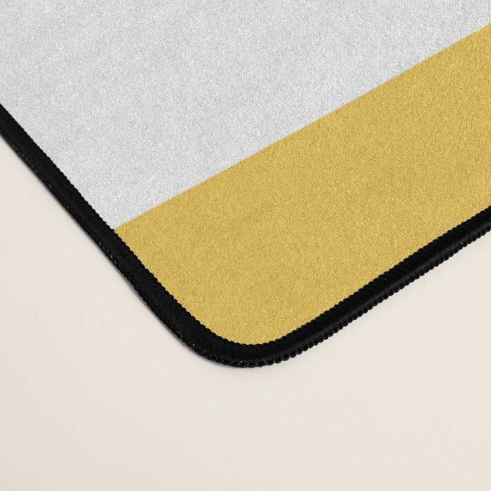 Mid Century Modern Piquet Abstract Pattern Retro Yellow Blue Green White Desk Mat Gallery Image 4