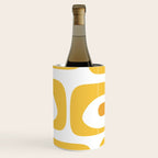 Mid Century Modern Piquet Abstract Pattern Retro Yellow Blue Green White Wine Chiller Gallery Image 1