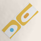 Mid Century Modern Piquet Abstract Pattern Retro Yellow Blue Green White Yoga Mat Gallery Image 1