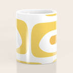 Mid Century Modern Piquet Abstract Pattern Retro Yellow Blue Green White Coffee Mug Gallery Image 4
