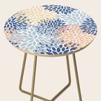 Festive, Floral Print, Coral, Peach, Light Blue, Navy Side Table Gallery Image 2