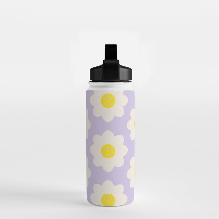 Happy Flower Retro Pattern Water Bottle Gallery Image 2
