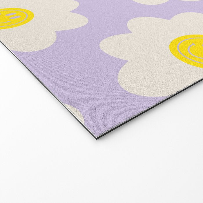 Happy Flower Retro Pattern Welcome Mat Gallery Image 2