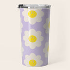 Happy Flower Retro Pattern Travel Mug Gallery Image 3