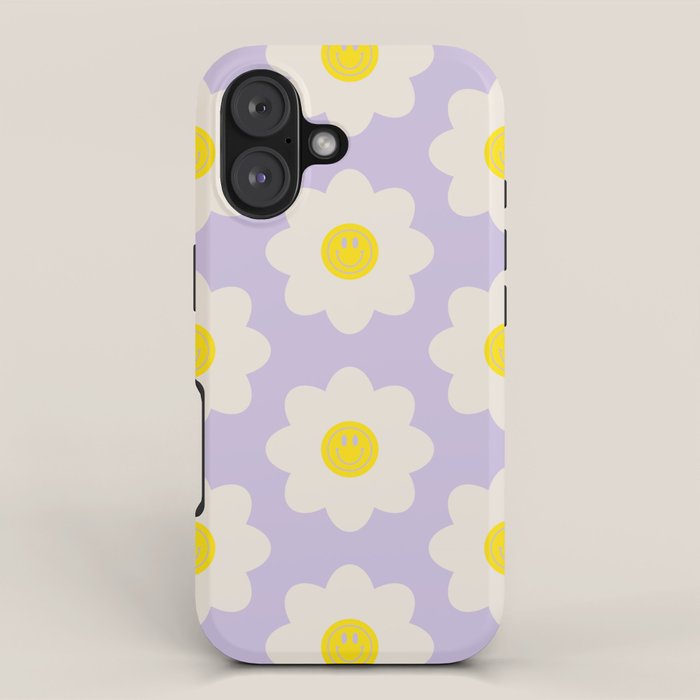 Happy Flower Retro Pattern iPhone Case Gallery Image 1