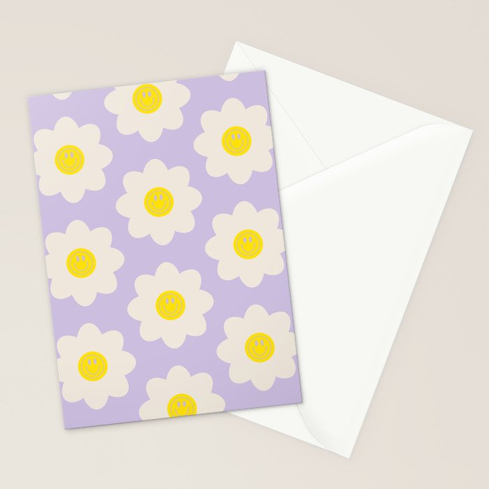 Happy Flower Retro Pattern Stationery Card Gallery Image 2