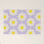 Happy Flower Retro Pattern Welcome Mat Gallery Image 1