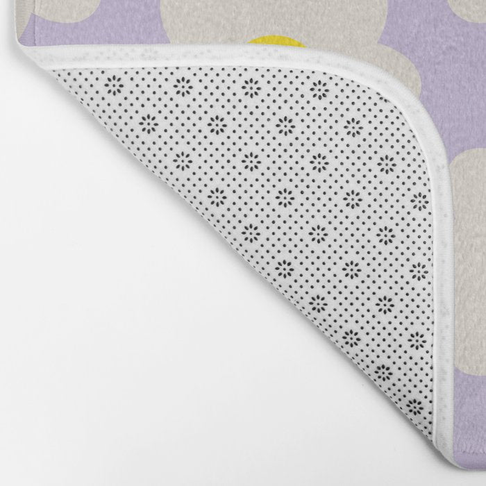 Happy Flower Retro Pattern Bath Mat Gallery Image 2