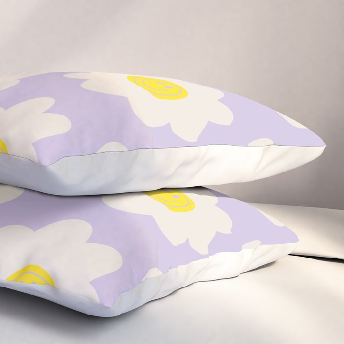 Happy Flower Retro Pattern Pillow Sham Gallery Image 3