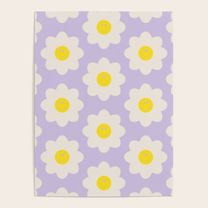 Happy Flower Retro Pattern Poster Gallery Image 4