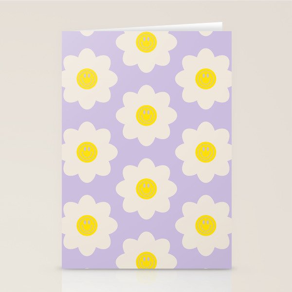 Happy Flower Retro Pattern Stationery Card Gallery Image 1