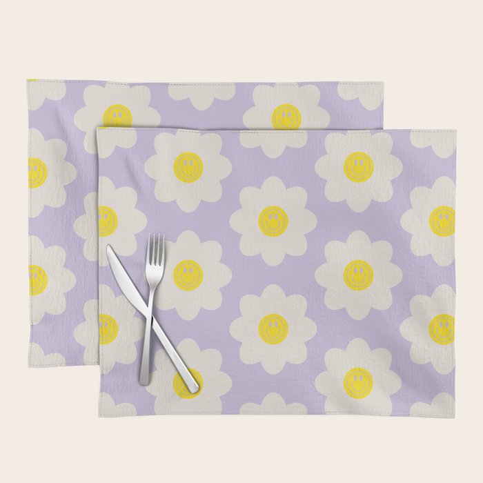 Happy Flower Retro Pattern Placemat Gallery Image 1