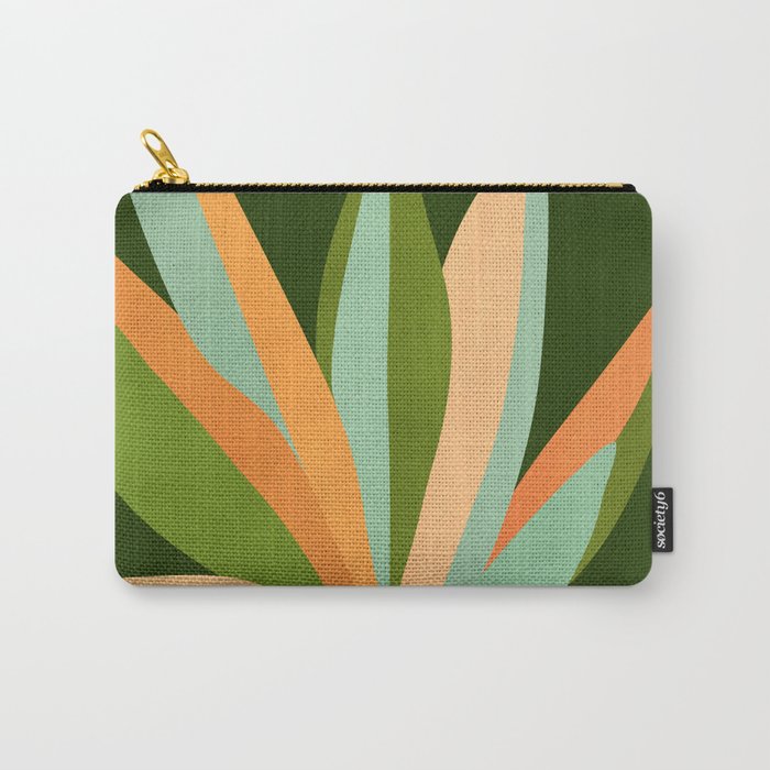 Colorful Agave Painted Cactus Illustration Carry All Pouch Gallery Image 1