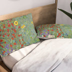 Gustav Klimt Farm Garden With Sunflowers  Pillow Sham Gallery Image 2