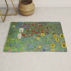 Gustav Klimt Farm Garden With Sunflowers  Rug Gallery Image 1
