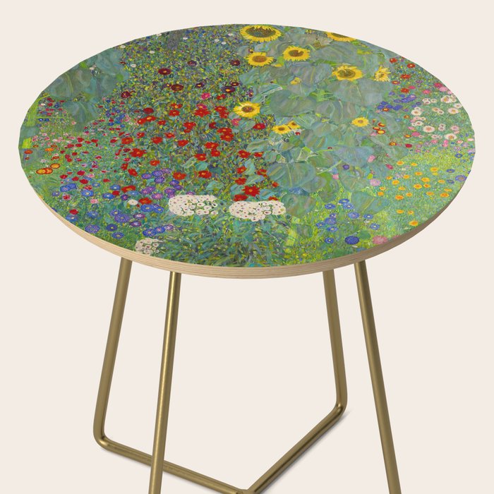 Gustav Klimt Farm Garden With Sunflowers  Side Table Gallery Image 2