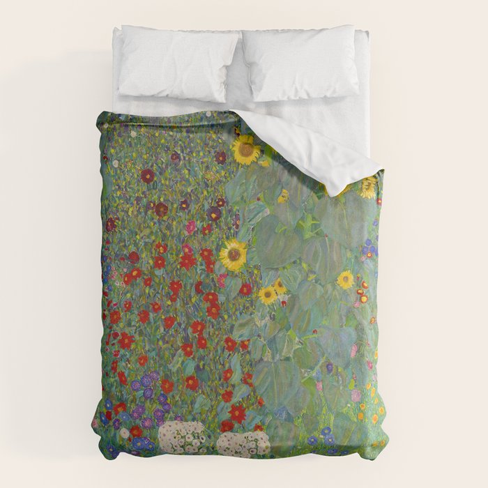 Gustav Klimt Farm Garden With Sunflowers  Duvet Cover Gallery Image 6