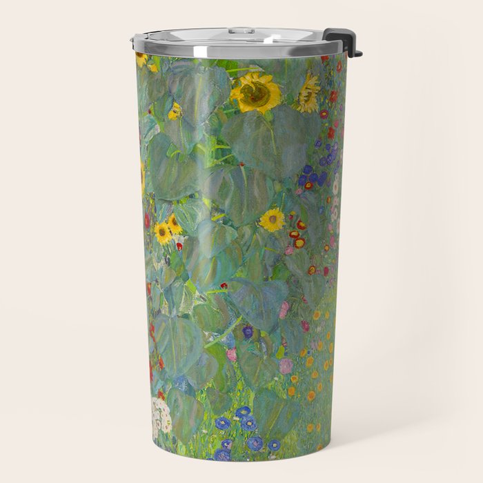 Gustav Klimt Farm Garden With Sunflowers  Travel Mug Gallery Image 2