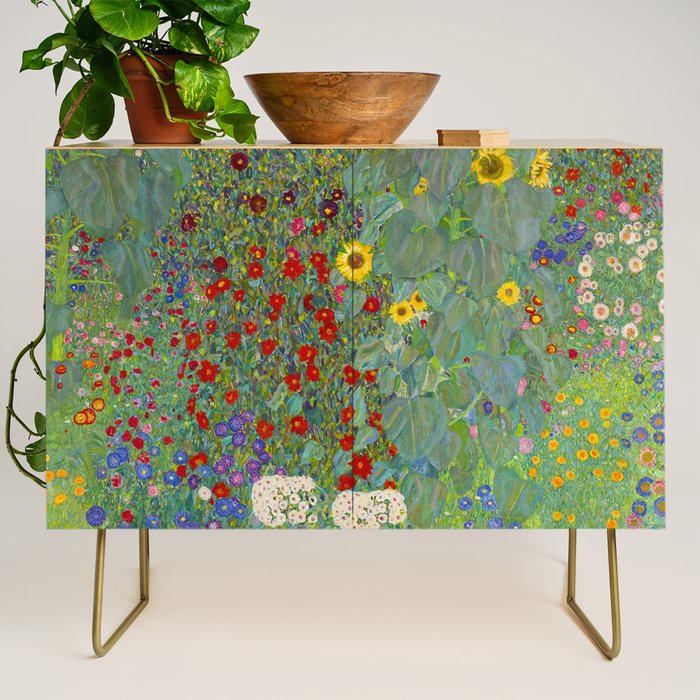 Gustav Klimt Farm Garden With Sunflowers  Credenza Gallery Image 1