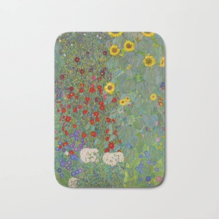 Gustav Klimt Farm Garden With Sunflowers  Bath Mat Gallery Image 1