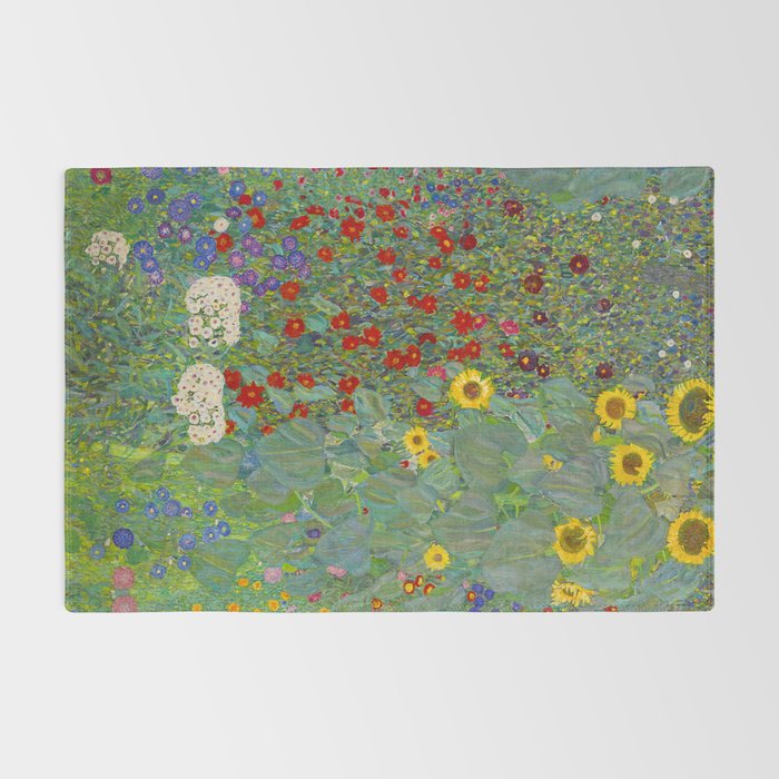 Gustav Klimt Farm Garden With Sunflowers  Rug Gallery Image 2