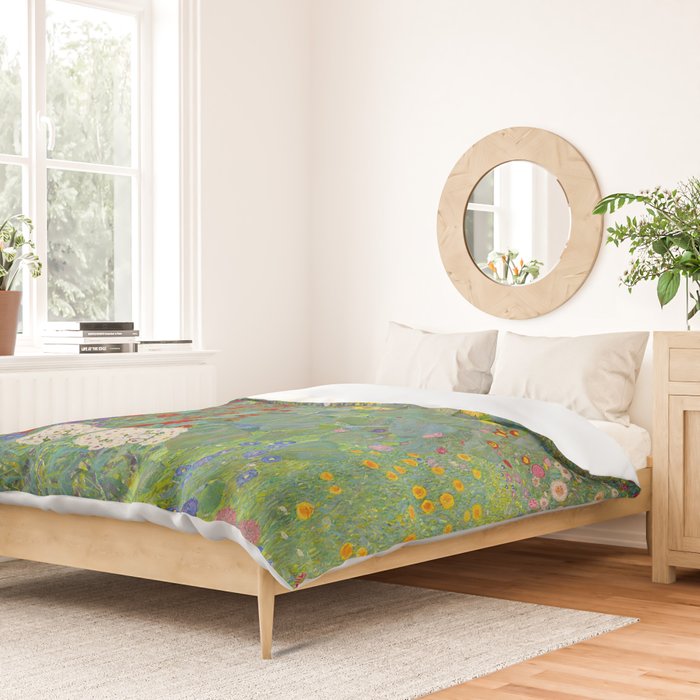 Gustav Klimt Farm Garden With Sunflowers  Duvet Cover Gallery Image 2