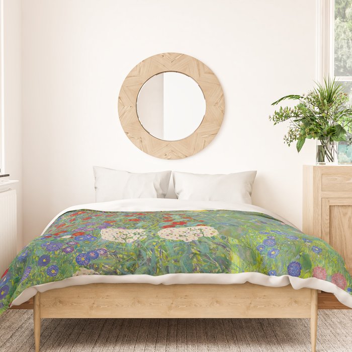 Gustav Klimt Farm Garden With Sunflowers  Duvet Cover Gallery Image 3