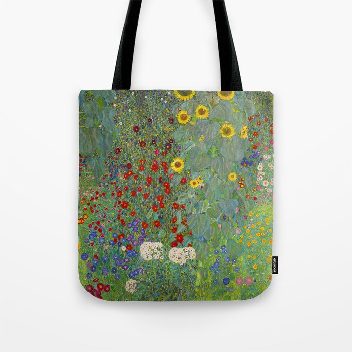 Gustav Klimt Farm Garden With Sunflowers  Tote Bag Gallery Image 1