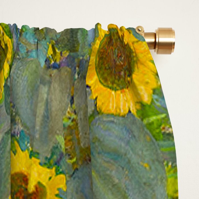 Gustav Klimt Farm Garden With Sunflowers  Window Curtain Gallery Image 2