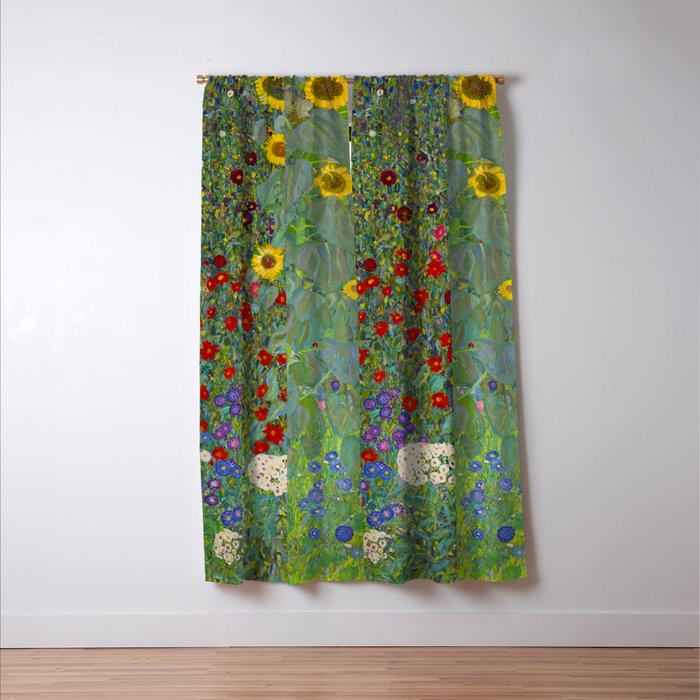 Gustav Klimt Farm Garden With Sunflowers  Window Curtain Gallery Image 3