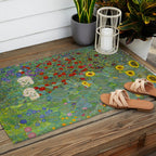 Gustav Klimt Farm Garden With Sunflowers  Outdoor Rug Gallery Image 2