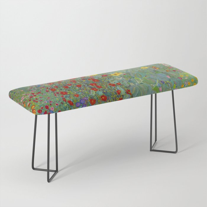 Gustav Klimt Farm Garden With Sunflowers  Bench Gallery Image 1