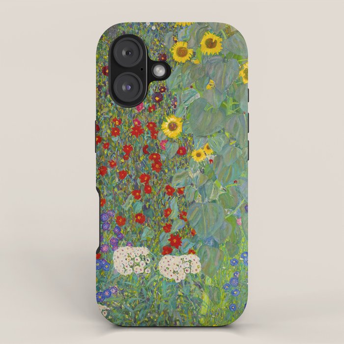 Gustav Klimt Farm Garden With Sunflowers  iPhone Case Gallery Image 1